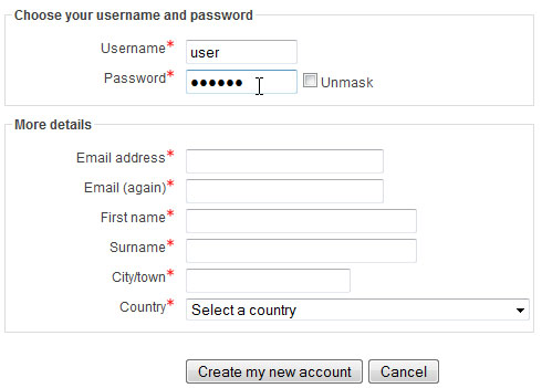 create account